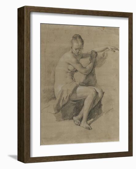 Seated female nude, c.1660-70-Adriaen van de Velde-Framed Giclee Print