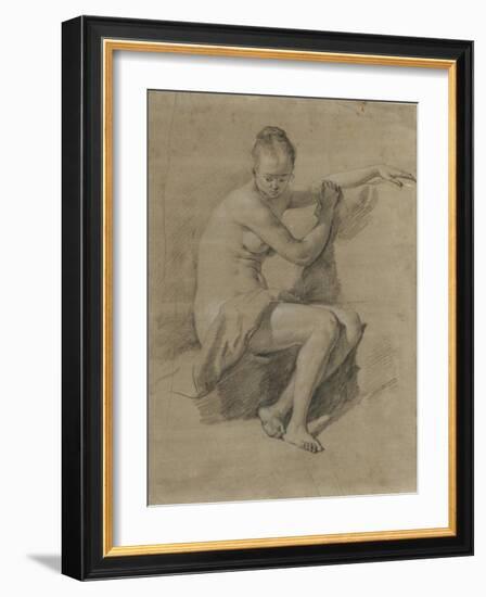 Seated female nude, c.1660-70-Adriaen van de Velde-Framed Giclee Print