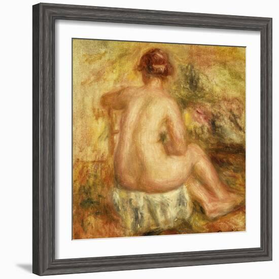 Seated Female Nude, View from Behind; Femme Nue Assise, Vue de Dos, 1917-Pierre-Auguste Renoir-Framed Giclee Print