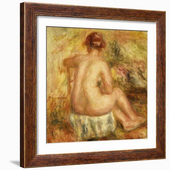 Seated Female Nude, View from Behind; Femme Nue Assise, Vue de Dos, 1917-Pierre-Auguste Renoir-Framed Giclee Print