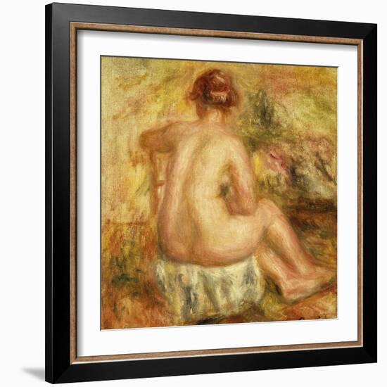 Seated Female Nude, View from Behind; Femme Nue Assise, Vue de Dos, 1917-Pierre-Auguste Renoir-Framed Giclee Print