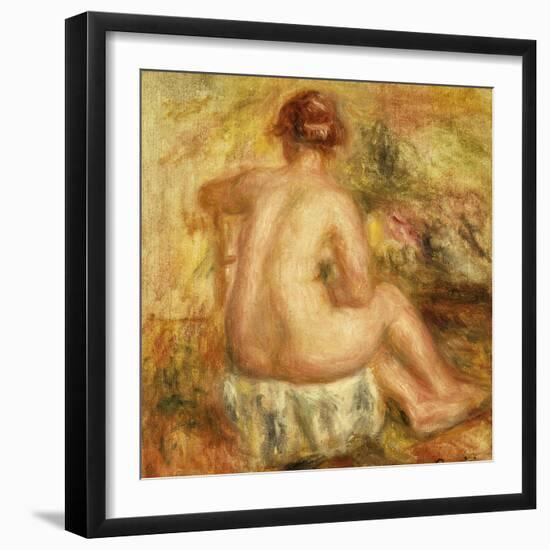 Seated Female Nude, View from Behind; Femme Nue Assise, Vue de Dos, 1917-Pierre-Auguste Renoir-Framed Giclee Print