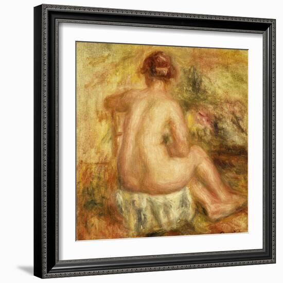 Seated Female Nude, View from Behind; Femme Nue Assise, Vue de Dos, 1917-Pierre-Auguste Renoir-Framed Giclee Print