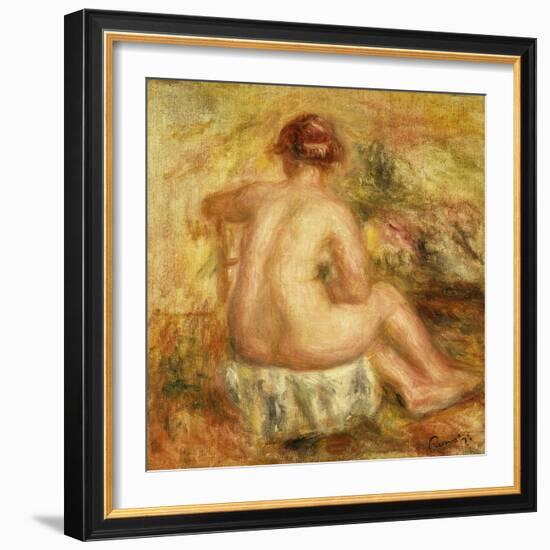 Seated Female Nude, View from behind-Pierre-Auguste Renoir-Framed Giclee Print