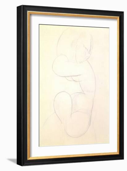 Seated Female Nude-Amedeo Modigliani-Framed Giclee Print