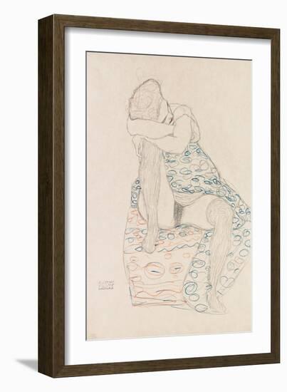 Seated Figure, 1910-Gustav Klimt-Framed Giclee Print