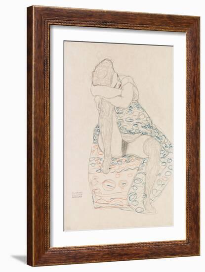 Seated Figure, 1910-Gustav Klimt-Framed Giclee Print