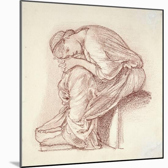 Seated Figure of a Woman-Edward Burne-Jones-Mounted Giclee Print