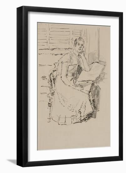 Seated Figure (Pen & Ink with Charcoal on Paper)-Walter Richard Sickert-Framed Giclee Print