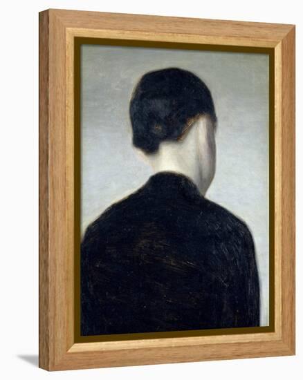 Seated Figure, Seen from Behind (Anna Hammershoi) 1884-Vilhelm Hammershoi-Framed Premier Image Canvas