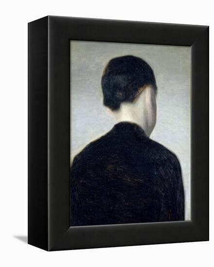 Seated Figure, Seen from Behind (Anna Hammershoi) 1884-Vilhelm Hammershoi-Framed Premier Image Canvas