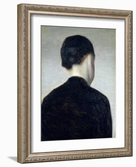 Seated Figure, Seen from Behind (Anna Hammershoi) 1884-Vilhelm Hammershoi-Framed Giclee Print