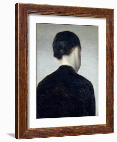 Seated Figure, Seen from Behind (Anna Hammershoi) 1884-Vilhelm Hammershoi-Framed Giclee Print