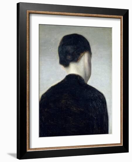 Seated Figure, Seen from Behind (Anna Hammershoi) 1884-Vilhelm Hammershoi-Framed Giclee Print