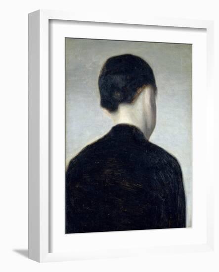 Seated Figure, Seen from Behind (Anna Hammershoi) 1884-Vilhelm Hammershoi-Framed Giclee Print