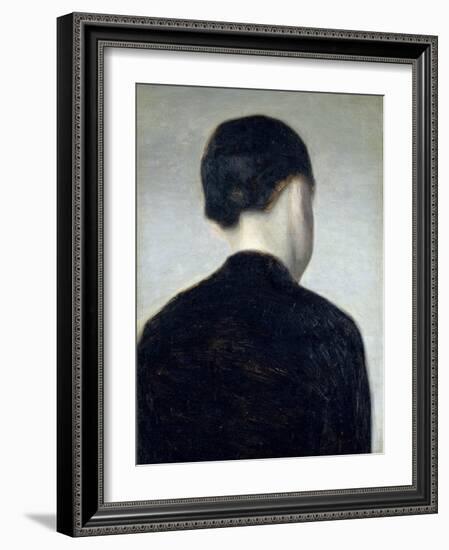 Seated Figure, Seen from Behind (Anna Hammershoi) 1884-Vilhelm Hammershoi-Framed Giclee Print