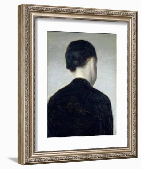 Seated Figure, Seen from Behind (Anna Hammershoi) 1884-Vilhelm Hammershoi-Framed Giclee Print