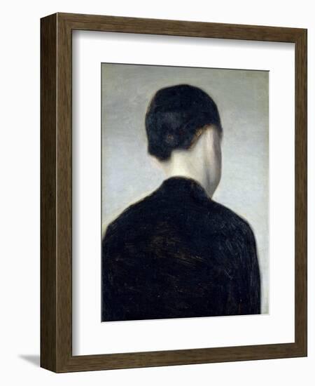 Seated Figure, Seen from Behind (Anna Hammershoi) 1884-Vilhelm Hammershoi-Framed Giclee Print