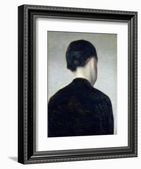 Seated Figure, Seen from Behind (Anna Hammershoi) 1884-Vilhelm Hammershoi-Framed Giclee Print