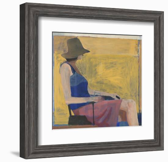 Seated Figure with Hat, 1967-Richard Diebenkorn-Framed Art Print