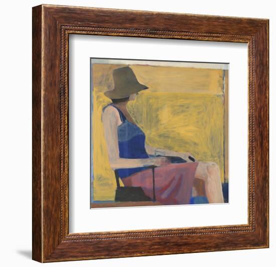 Seated Figure with Hat, 1967-Richard Diebenkorn-Framed Art Print