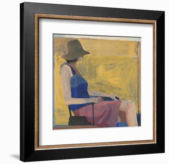 Seated Figure with Hat, 1967-Richard Diebenkorn-Framed Art Print