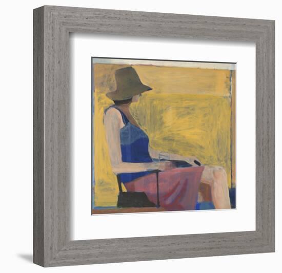 Seated Figure with Hat, 1967-Richard Diebenkorn-Framed Art Print