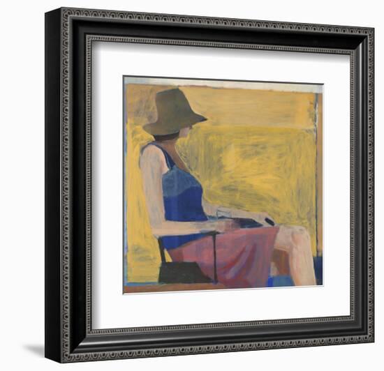 Seated Figure with Hat, 1967-Richard Diebenkorn-Framed Art Print