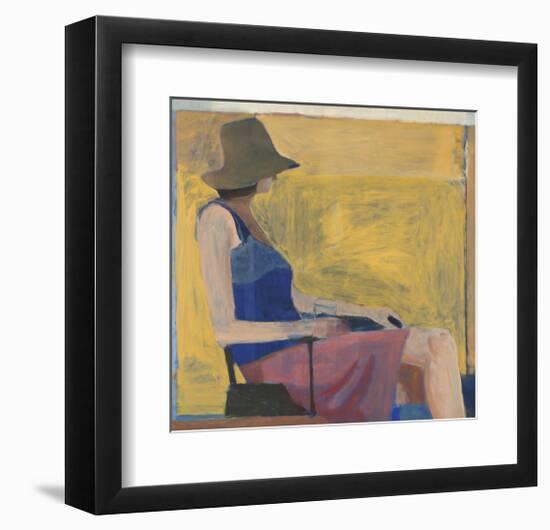 Seated Figure with Hat, 1967-Richard Diebenkorn-Framed Art Print