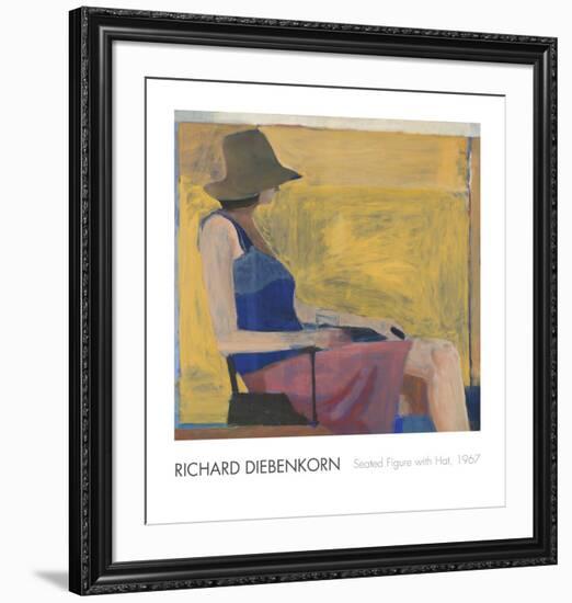 Seated Figure with Hat, 1967-Richard Diebenkorn-Framed Art Print