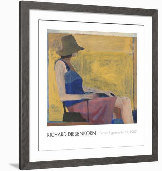 Seated Figure with Hat, 1967-Richard Diebenkorn-Framed Art Print