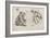 Seated Figures (Pencil on Paper)-Joseph Crawhall-Framed Giclee Print