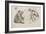 Seated Figures (Pencil on Paper)-Joseph Crawhall-Framed Giclee Print