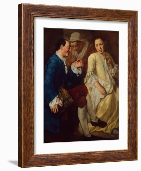 Seated Gentleman talking to a Young Woman-Gaspare Traversi-Framed Giclee Print