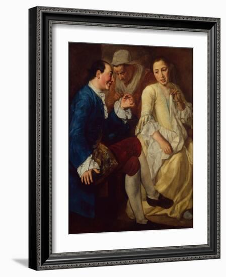 Seated Gentleman talking to a Young Woman-Gaspare Traversi-Framed Giclee Print