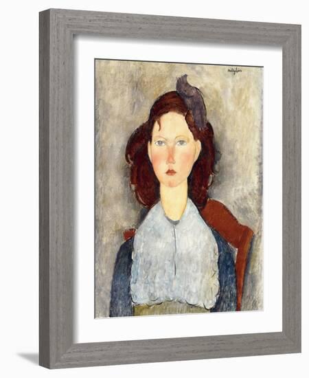 Seated Girl, 1918-Amedeo Modigliani-Framed Giclee Print