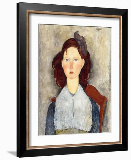 Seated Girl, 1918-Amedeo Modigliani-Framed Giclee Print