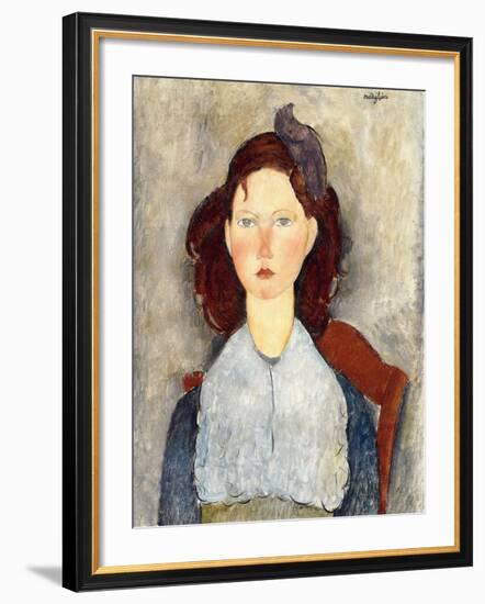 Seated Girl, 1918-Amedeo Modigliani-Framed Giclee Print