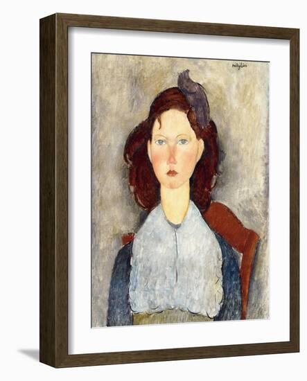 Seated Girl (Fillette Assise), 1918-Amadeo Modigliani-Framed Giclee Print