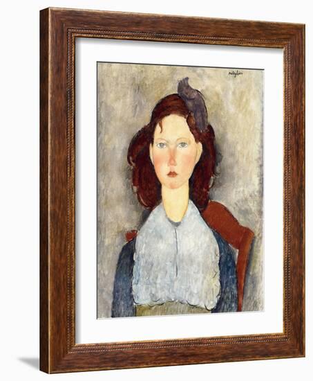 Seated Girl (Fillette Assise), 1918-Amadeo Modigliani-Framed Giclee Print