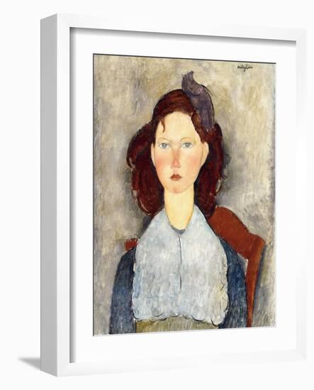 Seated Girl (Fillette Assise), 1918-Amadeo Modigliani-Framed Giclee Print