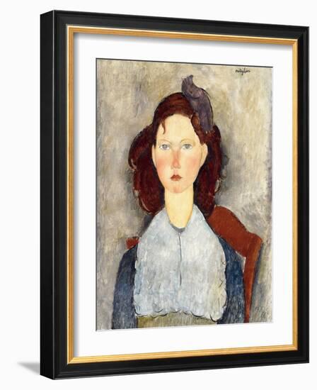 Seated Girl (Fillette Assise), 1918-Amadeo Modigliani-Framed Giclee Print