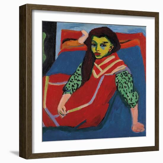 Seated Girl (Fränzi Fehrmann)-Ernst Ludwig Kirchner-Framed Giclee Print