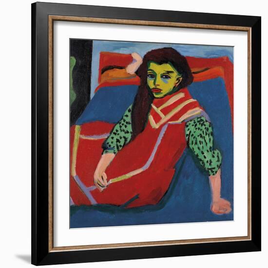 Seated Girl (Fränzi Fehrmann)-Ernst Ludwig Kirchner-Framed Giclee Print