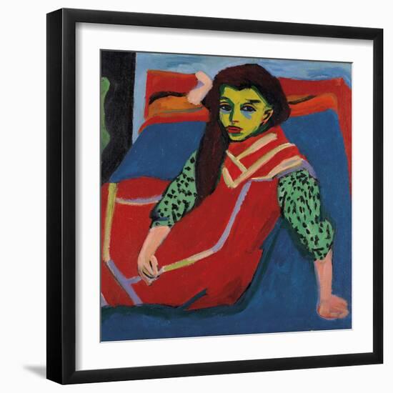 Seated Girl (Fränzi Fehrmann)-Ernst Ludwig Kirchner-Framed Giclee Print