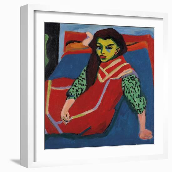 Seated Girl (Fränzi Fehrmann)-Ernst Ludwig Kirchner-Framed Giclee Print