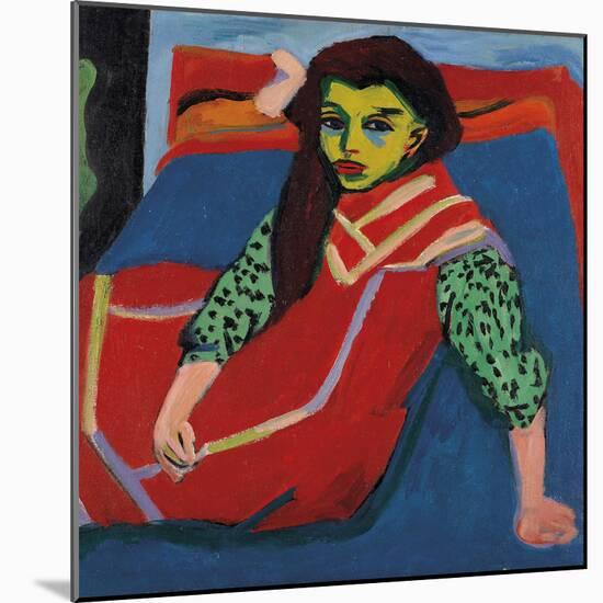 Seated Girl (Fränzi Fehrmann)-Ernst Ludwig Kirchner-Mounted Giclee Print