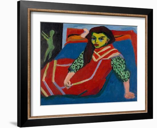 Seated Girl (Fränzi Fehrmann), 1910-Ernst Ludwig Kirchner-Framed Giclee Print