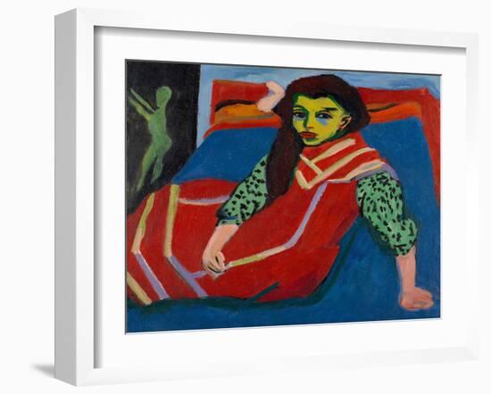 Seated Girl (Fränzi Fehrmann), 1910-Ernst Ludwig Kirchner-Framed Giclee Print