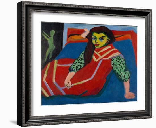 Seated Girl (Fränzi Fehrmann), 1910-Ernst Ludwig Kirchner-Framed Giclee Print